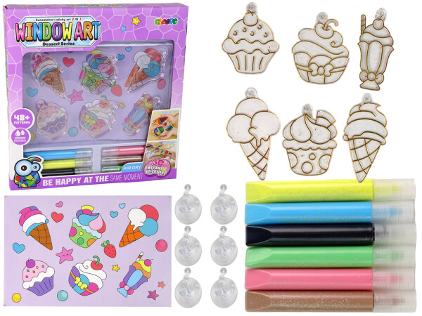Mamido Kreatívna sada Vitrážové Okno/Stuhujúca Farba/Zmrzlina a Sladkosti 3D
