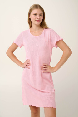 Vamp - Letná žakárová nočná košeľa 22900 - Vamp pink honey M
