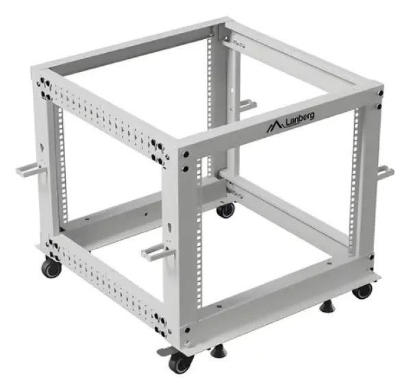 Lanberg Open Rack 9U šedý / Otvorený rack / 19" / 600×600-1100 mm / nastaviteľná hĺbka / nosnosť 600 kg (OR01-6109-S)