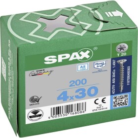 SPAX R 88091 Senkkopf T-STAR 1197000400303 skrutka do dreva 4 mm 30 mm T-STAR plus nerezová ocel A2 200 ks; 1197000400303