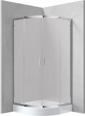 DEANTE - Sprchovací kút Funkia, štvrťkruh, s vaničkou, 90x90 cm KYPZ651K