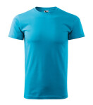 Ťažké nové tričko unisex tyrkysové 2XL