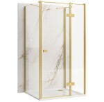 REA/S - Sprchovací kút Atlas 80x90 Brush Gold vpravo KPL-K4873