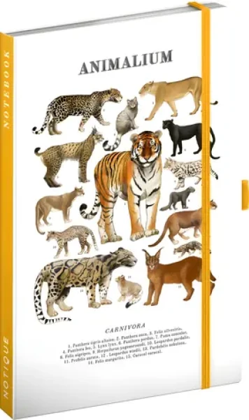 NOTIQUE Notes Animalium - Mačkovité šelmy / Linkovaný zápisník / A5 / 172 strán