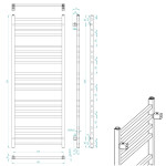 SAPHO - METRO vykurovacie teleso 600x1510 čierny mat IR420TB