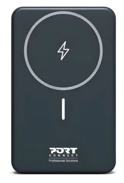 PORT CONNECT bezdrôtová 10 000 mAh čierna / Powerbanka / Qi2 15W / MagSafe / USB-C PD / USB-A QC (907005)