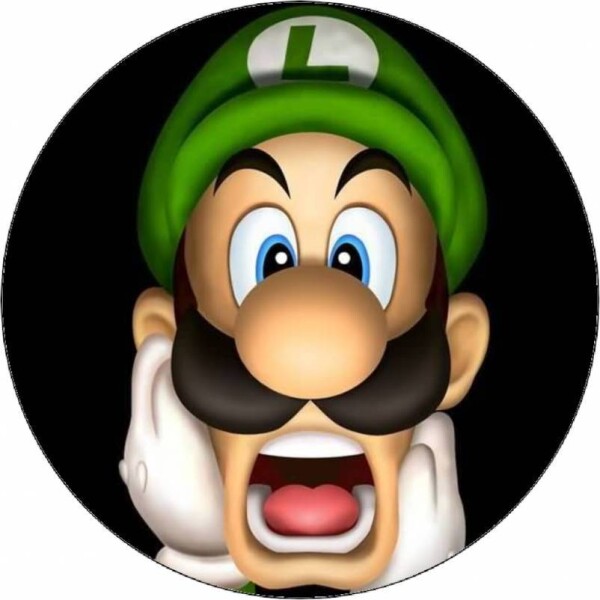 Jedlý papier Super Mario Luigi na čiernom pozadí 19,5 cm - Pictu Hap - Pictu Hap