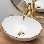 REA - Keramické umývadlo Sofia Gold Edge zlaté REA-U3287