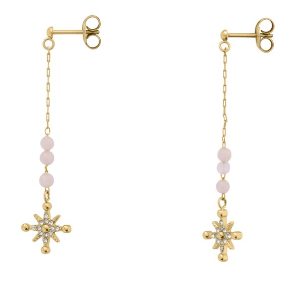 Pierre Lannier Hravé visiace náušnice so svetlo ružovými korálkami Australe BJ22A6251