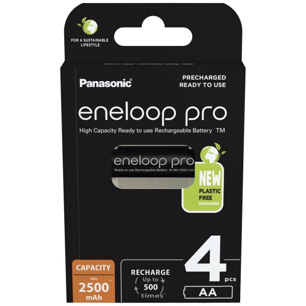 Panasonic Eneloop Pro N Nabíjacie batérie AA 2500 mAh / Ni-MH / 4ks / blister (BK-3HCDE/4CP)