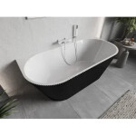 MEXEN - Oris voľne stojaca vaňa nástenná reliéf 170 x 80, biela/čierna, bez krytky prepadu a zátky 52871708075-SS