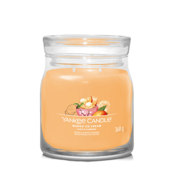 Yankee Candle Signature Mango Ice Cream stredný pohár 368g / doba horenia až: 50 h (5038581144634)