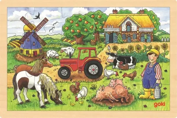 GOKI Drevené puzzle Farma pána Millera