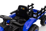 Mamido Mamido Detský elektrický traktor s vlečkou 12V 7Ah EVA kolesá ECO koža modrý