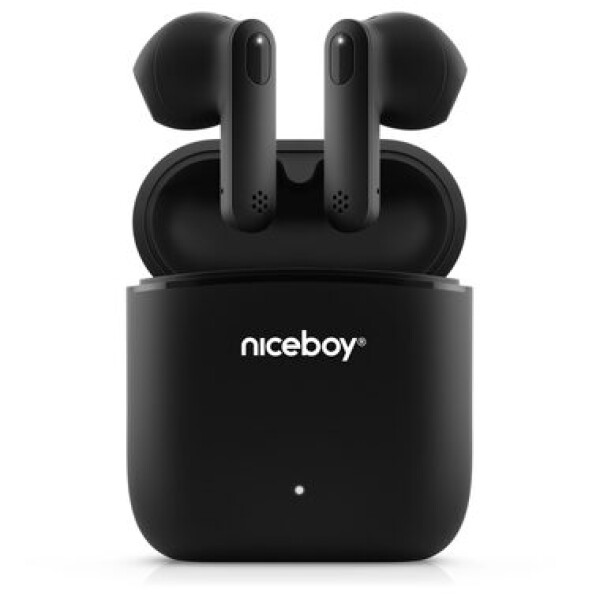 Niceboy HIVE Beans čierna / TWS bezdrôtové slúchadlá / Bluetooth 5.0 / IPX4 / Handsfree / Nabíjacie púzdro (hive-beans-black)