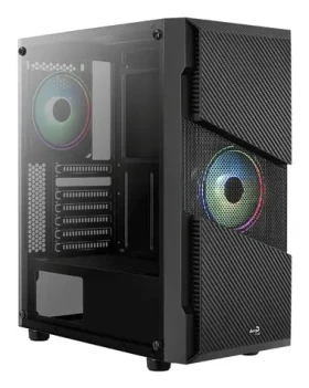 AeroCool Menácia Saturn RGB čierna / PC skriňa / Midi Tower / ATX / 2x USB 3.0 / bez zdroja / priehľadná bočnica (ACCM-PV20023.11)