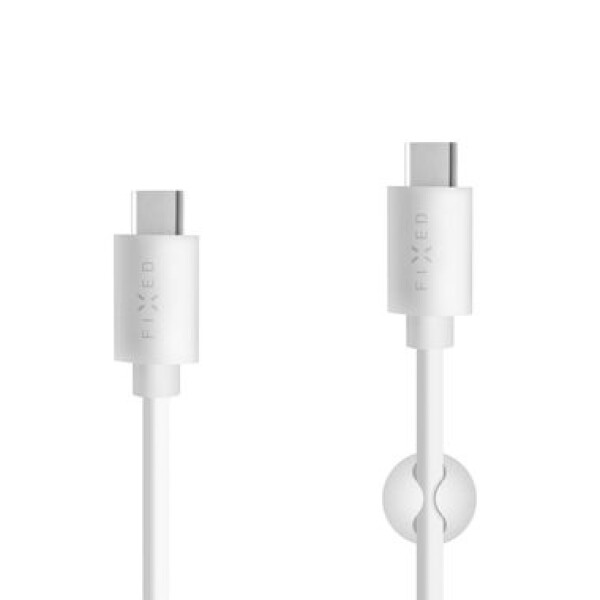 FIXED Dlhý dátový a nabíjací USB-C kábel s konektorom USB-C biela / USB 2.0 / 2 metre / 15W / dopredaj (FIXD-CC2M-WH)