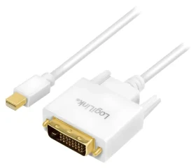 LogiLink Mini DisplayPort - DVI biela / Kábel / DisplayPort 1.2 / Max. 1920 x 1080 px / 1.8 m (CV0137)