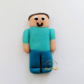 Figúrka na tortu Minecraft Steve 6 cm z kokosovej hmoty - Fagos - Fagos