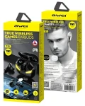 Awei T35 čierna / Bezdrôtové slúchadlá s mikrofónom / TWS / Bluetooth 5.0 / IPX4 / dobíjacie púzdro (T35)