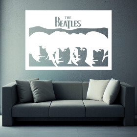 Veselá Stena Samolepka The Beatles Farba: bílá, Veľkosť: 80 x 55 cm
