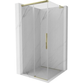 MEXEN/S - Rox L sprchový kút posuvný 90 x 90, transparent, zlato 8C2L-090-090-50-00