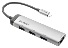 Verbatim 49147 USB-C strieborná / USB hub / 4X USB-A 3.2 Gen 1 (49147)