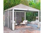 Sojag Nanda 12x12 vrátane bočnej steny 363 x 363 x 313 cm, metalická šampanská