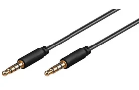 MicroConnect Slim audio kábel 4-pin Jack 3.5mm - Jack 3.5mm 0.5m čierna (IPOD011)