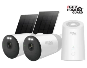 IGet HOMEGUARD HGWNK108402S / Bezdrôtový kamerový set / 2K QHD / 10CH NVR / 2x batériová kamera + solar / PIR / IP66 (75020573)