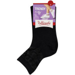 Dámske ponožky ozdobným lemom TRENDY COTTON SOCKS Bellinda čierna