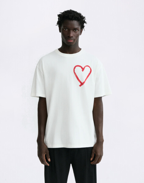 Thinking MU Tape Heart Aaron Tee WHITE M