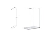 BESCO - Walk-in sprchovací kút AVEO BLACK - FARBA rámu - Čierna, Pevná stena - 50 cm, Rozmer A - 90 cm, Rozmer C - 195 cm, Výplň - Číre bezpečnostné sklo - 8 mm BCAVEO90BL+BCAVEO50BL