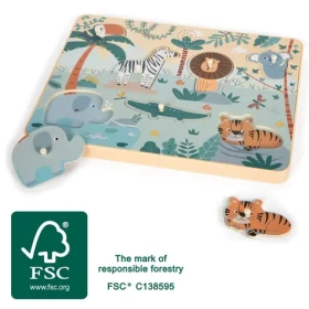 Small Foot Vkladacie puzzle so zvukom Safari