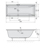 POLYSAN - CLEO obdĺžniková vaňa 160x70x48cm, biela 73611