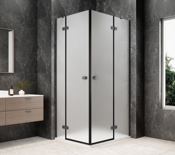 POLYSAN - GLOBE GUN METAL obdĺžniková sprchová zástena 1200x800, rohový vstup, matné sklo GB5280MGM