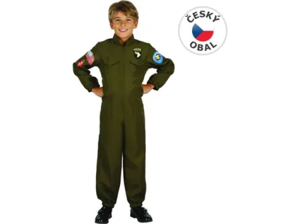MaDe 09383 - Šaty na karneval - vojenský pilot, 130 - 140 cm