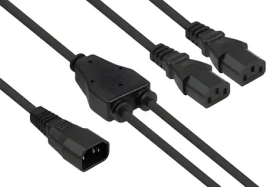 Kabelmeister Y-kábel C14 - 2x C13 čierna / Napájací kábel / 0,3 m (SK1436-S003)