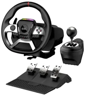 Genius GX SpeedMaster X5 FF čierna / Sada volantu a pedálov / USB-C / vibrácie / radiaca páka / pre PC PS Xbox (31620004400)