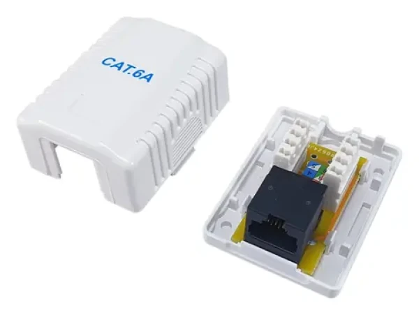Equip Inštalačná krabica Cat6A 1x RJ45 biela / Inštalačná krabica / UTP / Pozlátené kontakty (235215)
