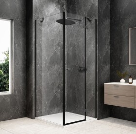 POLYSAN - GLOBE GUN METAL štvorcová sprchová zástena 900x900, číre sklo, pravé GB1090-3315RGM