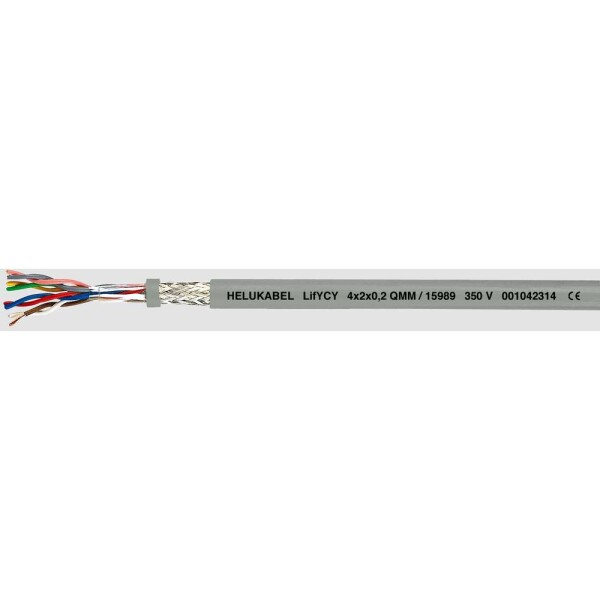 HELU 15991-500 dátový kábel LifYCY 6 x 2 x 0.2 mm² sivá 500 m; 15991-500