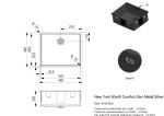 Reginox Nerezový drez Reginox New York 50x40, R35146, Gun Metal Silver R35146