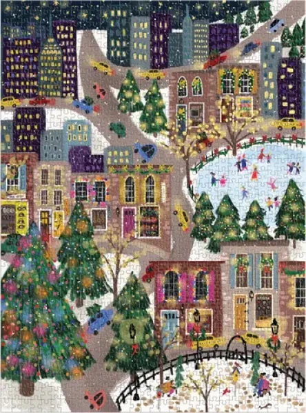 Galison Metalické puzzle Trblietavé mesto