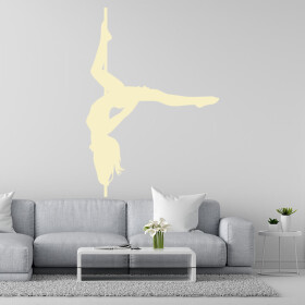Veselá Stena Samolepka Pole dance Farba: béžová, Veľkosť: 60 x 42 cm