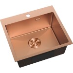 MEXEN - Solix oceľový drez 1-bowl 500 x 450 mm, meď 6402501000-65