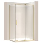 REA/S - Sprchová kabína Montana Gold Brush 140x90 KPL-K2520