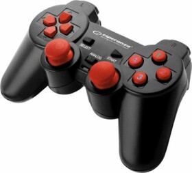 Esperanza EGG102R Warrior gamepad čierno-červený / vibračný systém / 12 tlačidiel / pre PC a PS3 (GAMESPKON0003)