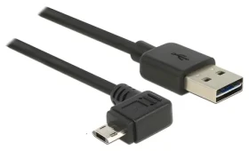 DeLock Easy-USB A - Micro USB B čierny / USB kábel / 90 ° zahnutý / 1 m / USB 2.0 (83846)