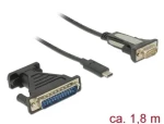 DeLock adaptér USB Type-C gt; 1 x Sériový DB9 RS-232 + Adaptér DB25 (62904-DE)